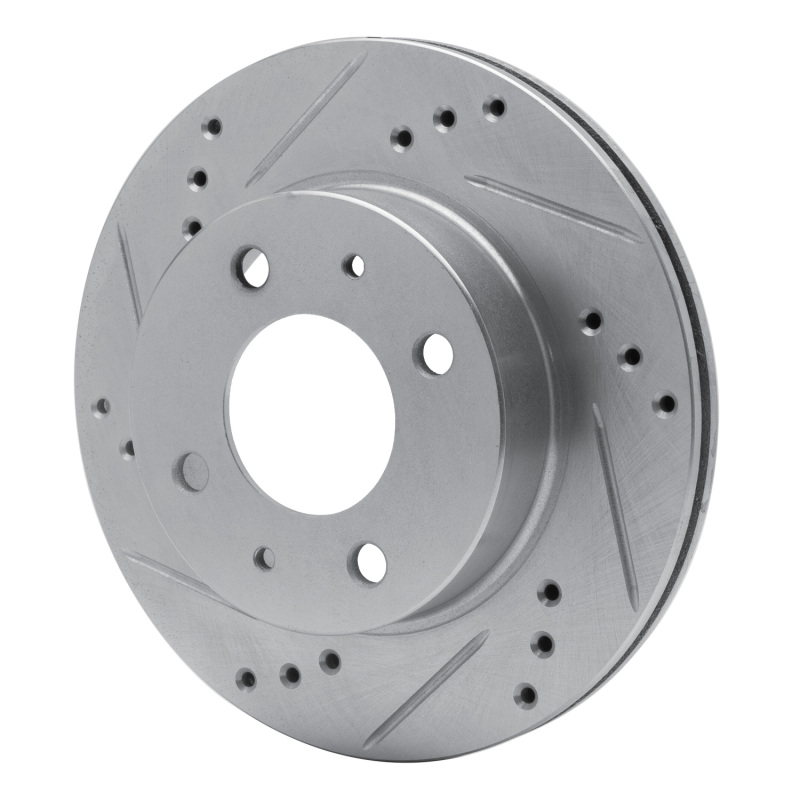 Dodge Atos Brake Rotor (1) - Front Left - R1 Concepts - Drilled & Slotted - Silver - `98-`12